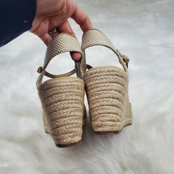 Loft Size 10 Womens Espadrille Wedge Ankle Strap Heels - Picture 4 of 9